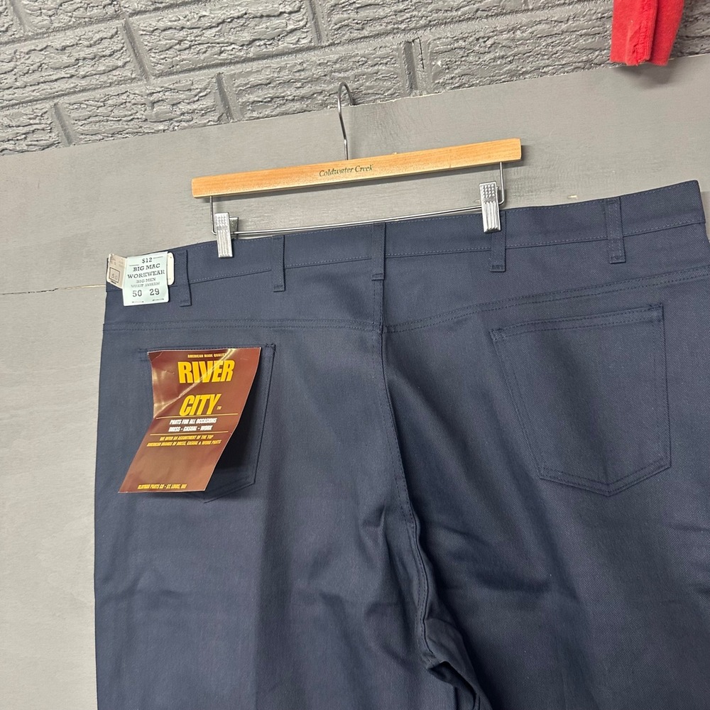 Big Mac Workwear River City Navy Blue Utility Pants Mens 50x29 NWT‎ Made in USA